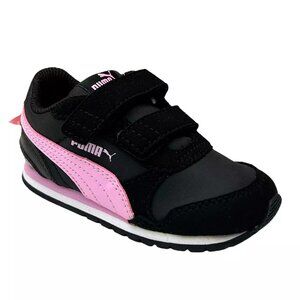 Puma Toddler Girl's Slip-on Sneakers Size 7 Black/Pink Lightweight & Comfy Shoes